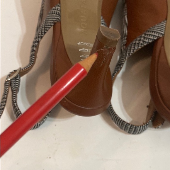 Aquatalia Elegant Brown and Black Slingback Heels - Picture 7 of 12